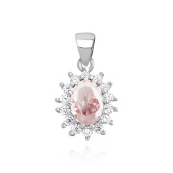 Pandantiv argint cu piatra roz DiAmanti Z1102C_LRH-DIA (Argint 925‰ 1,2 g.)